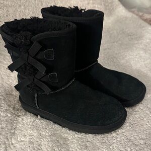 UGG Black Kids Boots with Bows